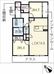 レフィアント岡崎【1階】の間取り
