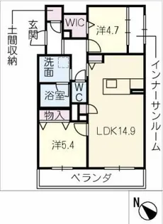 レフィアント岡崎【2階】の間取り