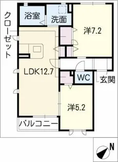 ファミーユ森岡 B棟【1階】の間取り