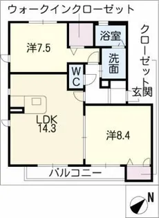 アルモニ寺本新町【2階】の間取り