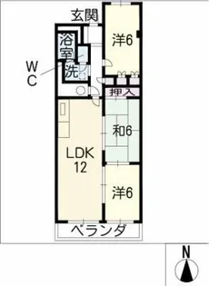 矢田川パークハウスA棟【2階】の間取り