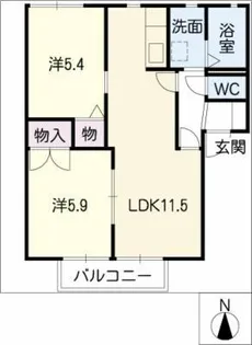 ソレーユ沖【2階】の間取り