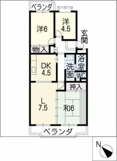 グレースコート安城【2階】の間取り