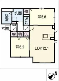 ジュエル・メゾン【1階】の間取り