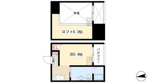 リゾレステ熱田【203号室】の間取り