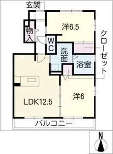 ウエスト ベリー【1階】の間取り