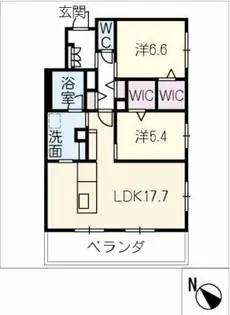 シャーメゾンいろは【2階】の間取り