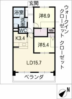 AXIS HEIWAGAOKA【3階】の間取り