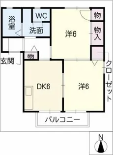クレアコート オゼキ【1階】の間取り