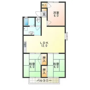ファミールパルA棟【2階】の間取り