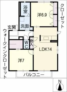 パストラーレ.Tom【1階】の間取り