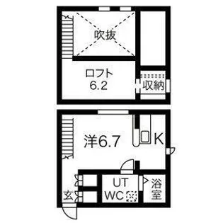 プリマ八田壱番館【1階】の間取り