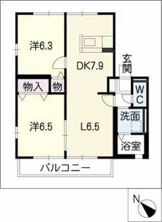 リバーサイドたもの樹Ⅱ棟【2階】の間取り