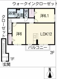 ピースフル高粕【2階】の間取り
