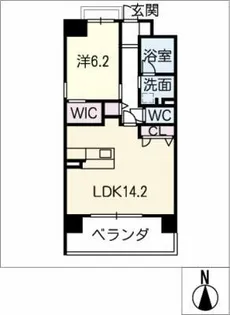 グランヴェルデ高岳【4階】の間取り