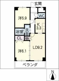 高野ビルサンフラット【2階】の間取り