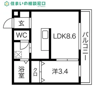 愛知県岡崎市明大寺町字荒井【マンション】の間取り