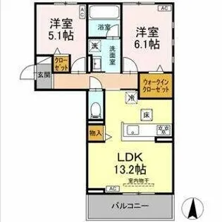 Collab 北宿【1階】の間取り
