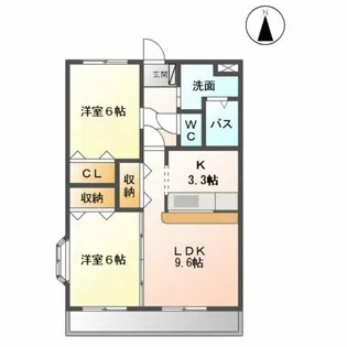 グランディールK【2階】の間取り