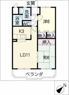 ハイツ花池【1階】の間取り