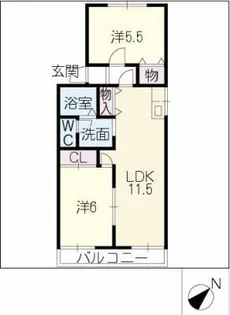 エスポワール ヒビツ【2階】の間取り
