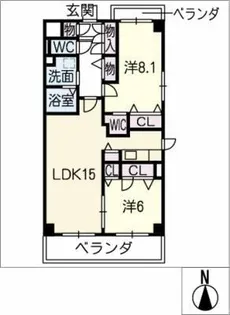 ヴィッテルーア【5階】の間取り