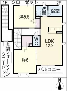ヴィラーチェ大手【2階】の間取り