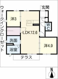 タウン美清 B棟【1階】の間取り