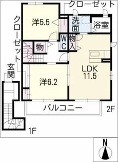 ブランハイツⅢ【2階】の間取り