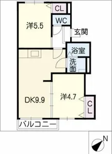 ラ・カーサベルデ【2階】の間取り