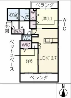 メゾンドゥラミティエ【3階】の間取り