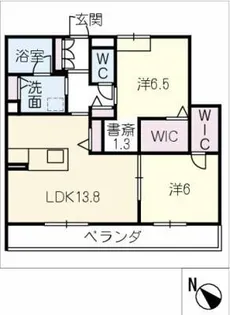 アルフラット【1階】の間取り