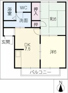プレジールタクミB【2階】の間取り