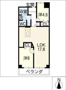 ロイヤルシティ押切【4階】の間取り