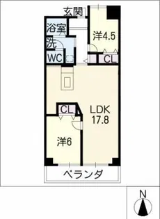 ロイヤルシティ押切【4階】の間取り