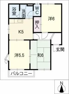 アーバンウイング曽根A棟【2階】の間取り