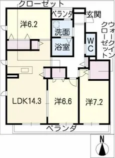 ラフィーネ大志【2階】の間取り