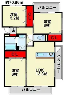 クレールコパンⅡ【2階】の間取り