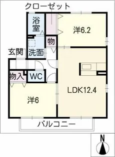 ベルミドールB【2階】の間取り