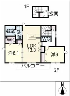 ヘーベルメゾン楠 Ⅰ【2階】の間取り