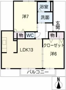 パークヒルズB【2階】の間取り