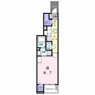 グラード 百間【105号室】の間取り