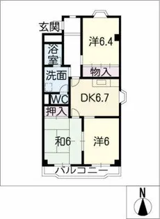 グリーンブリーズ洋【1階】の間取り