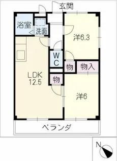 ライフ21レイク【2階】の間取り
