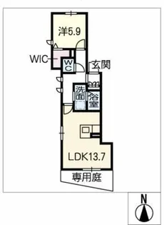 メゾン向陽W【1階】の間取り