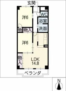 アートヒルズ東天王【8階】の間取り