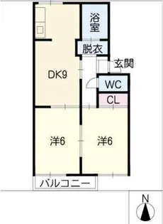 ルポプレジール黒川【1階】の間取り
