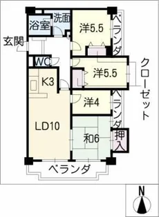 豊田神田町コーポラス1203号【12階】の間取り