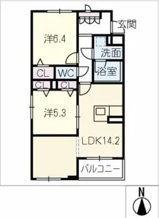 ヴィヴァーチェ【2階】の間取り