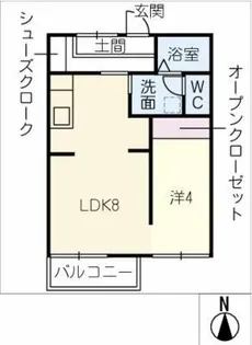フォーブル菱野台Ⅲ202号室【2階】の間取り
